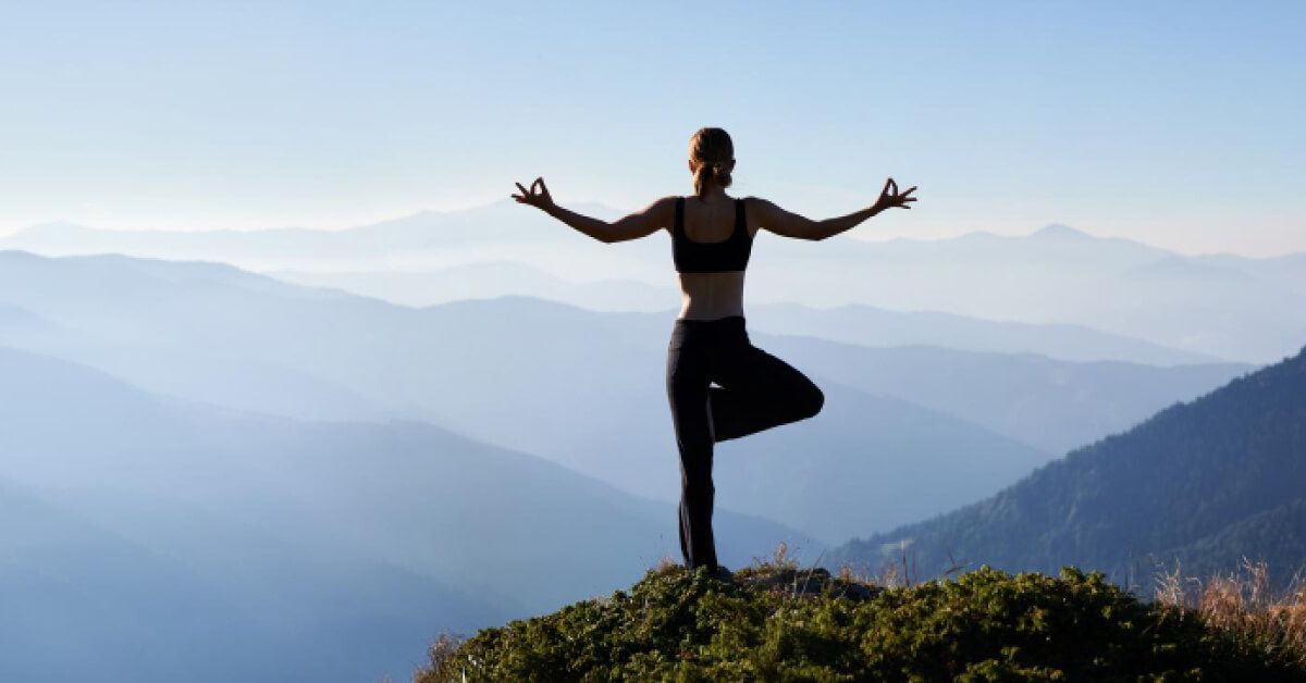 A woman doing yoga