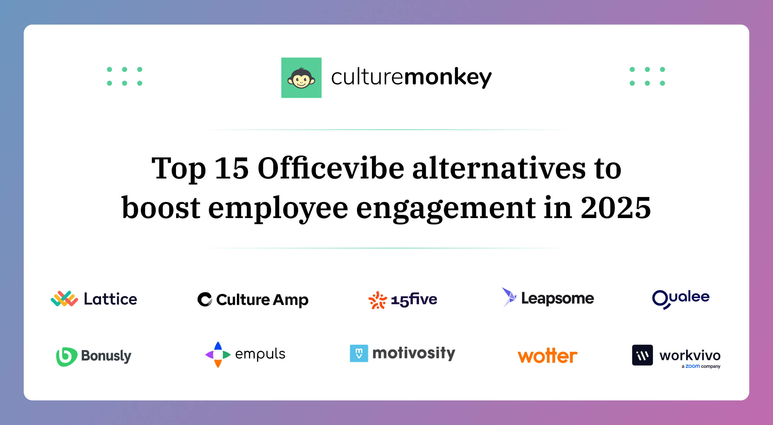 Top 15 Officevibe alternatives