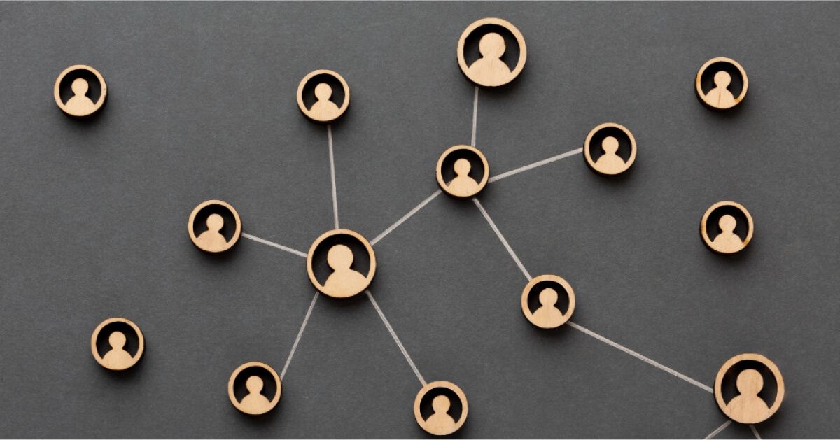 A network of wooden employee chips