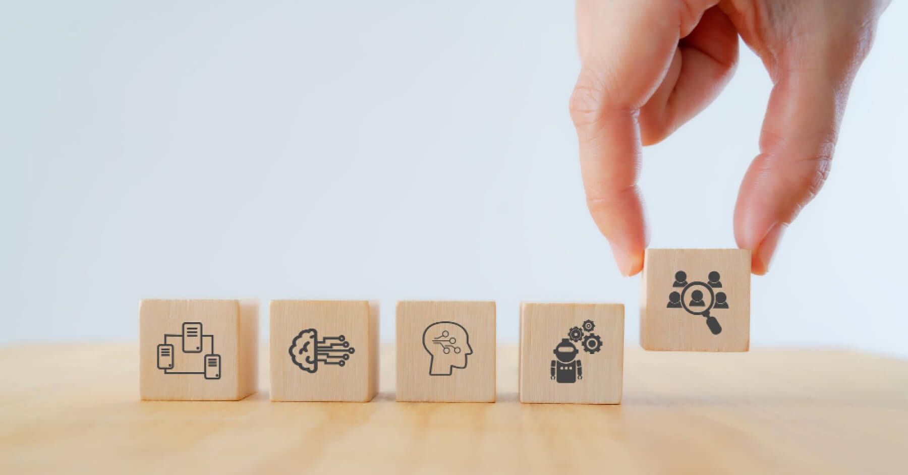 Employee retention strategy wooden blocks
