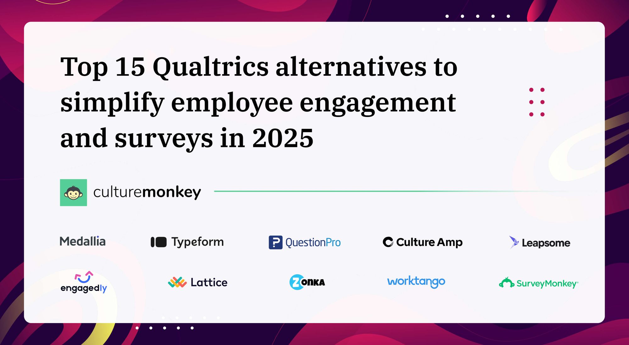 Top 15 Qualtrics alternatives