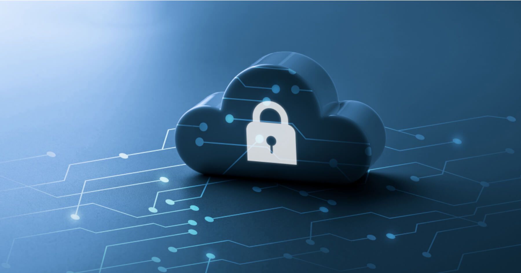 Cloud icon with security graphic over it