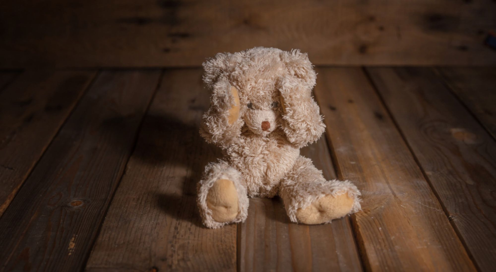 Teddy bear with it's hands on its head