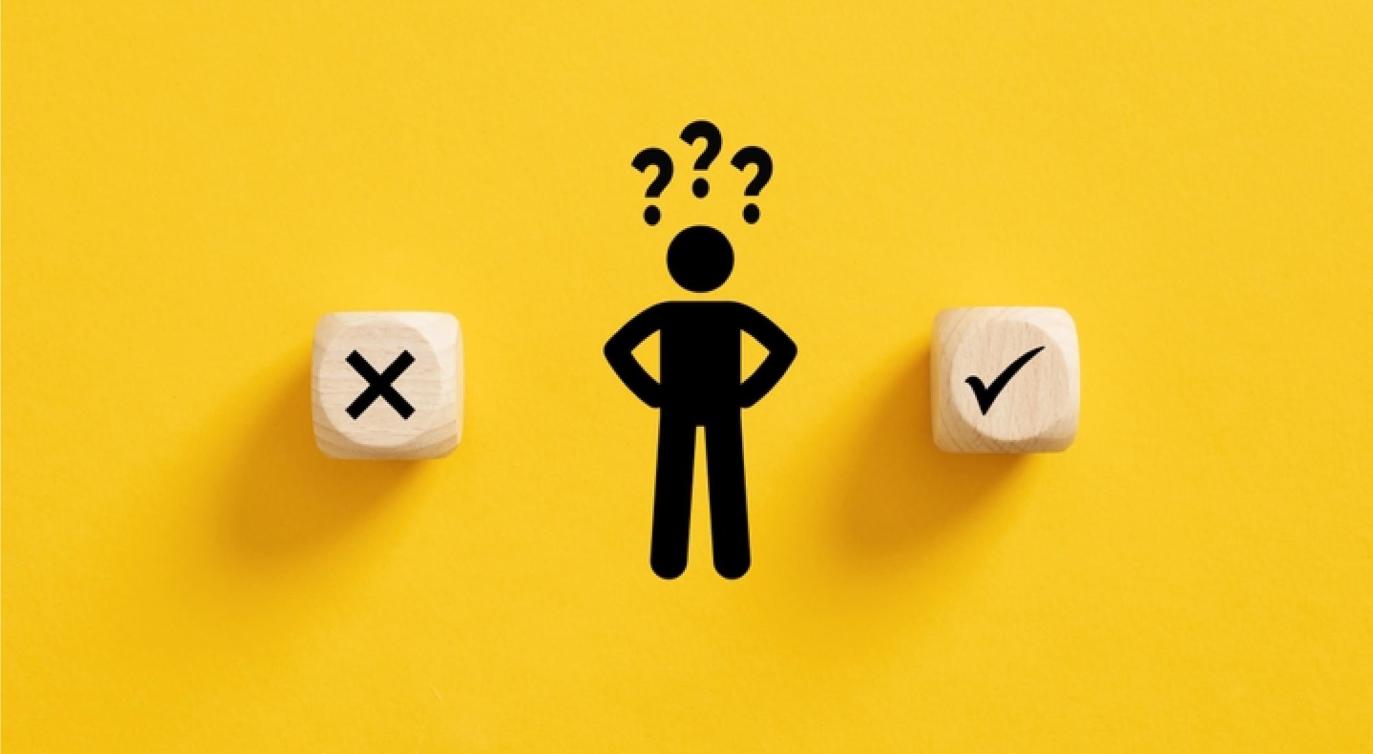 Confused man with dice