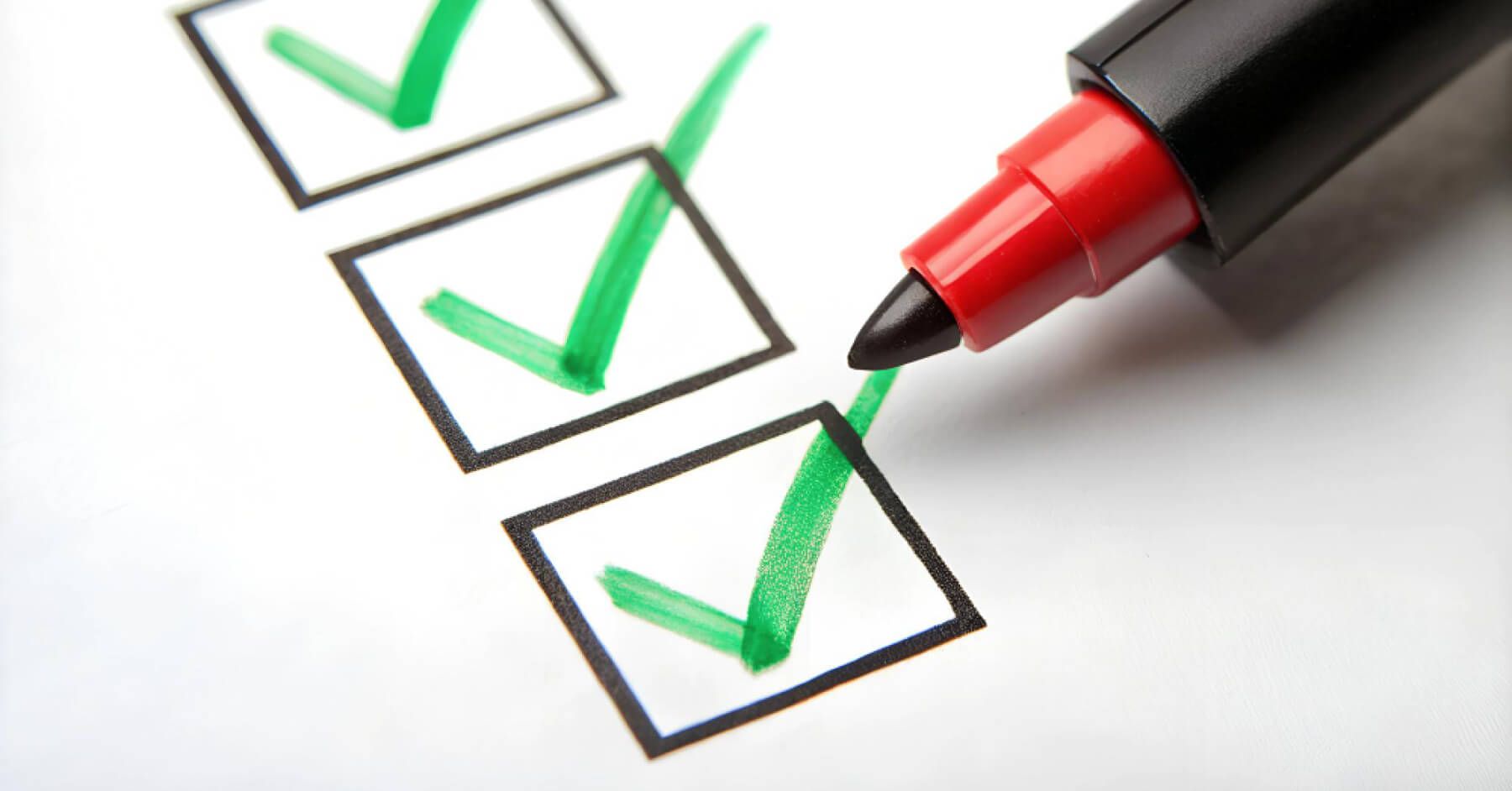 Checkboxes with green ticks