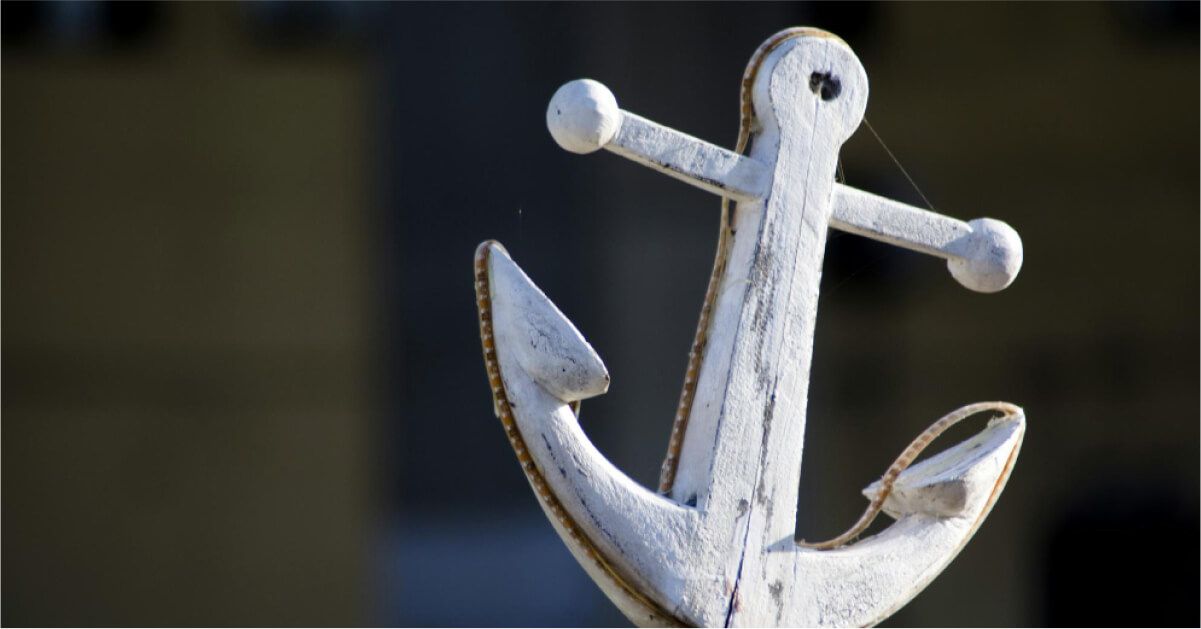 A wooden anchor