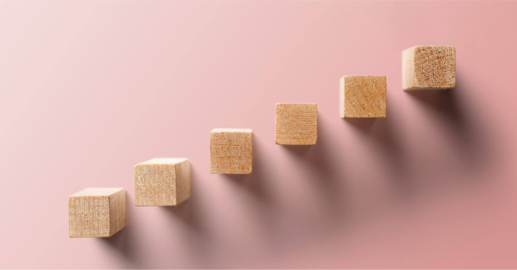 Wooden blocks arranged in a step wise manner