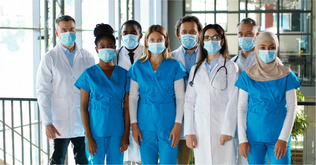 Group of hospital staff