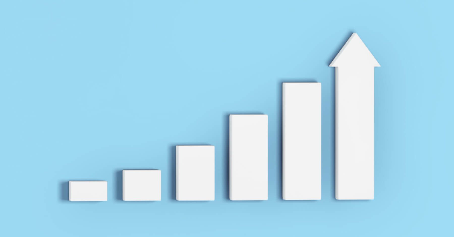 Bar chart in blue background
