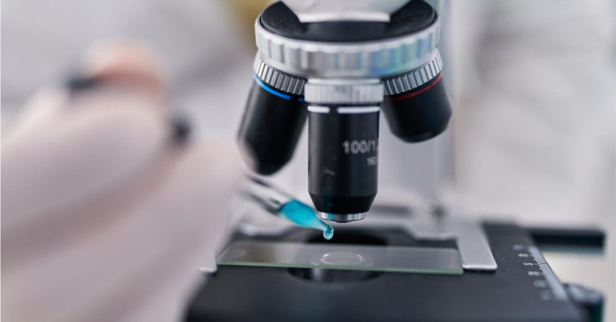 Extreme close up of a microscope