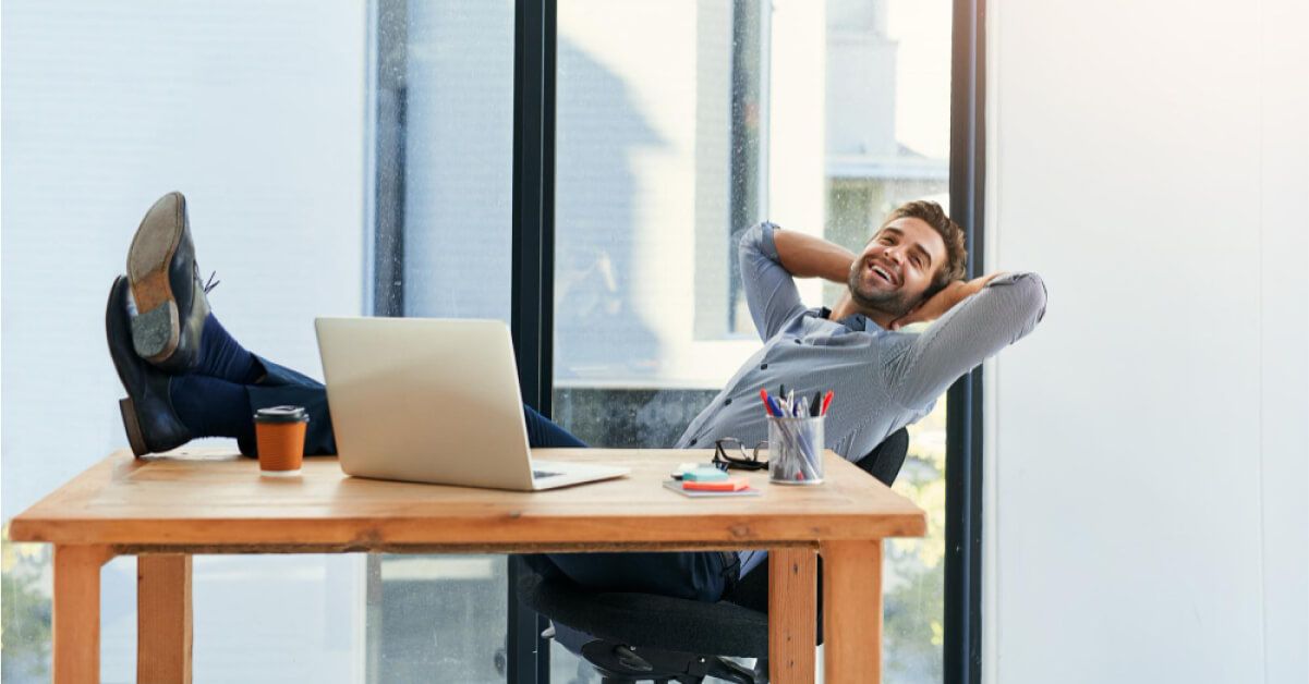 A relaxed man in his office