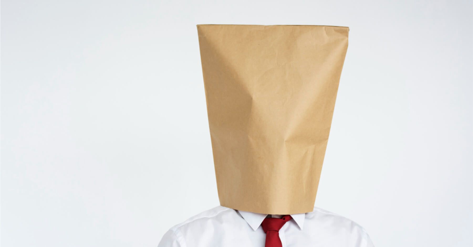 Employee with a paper bag on their head