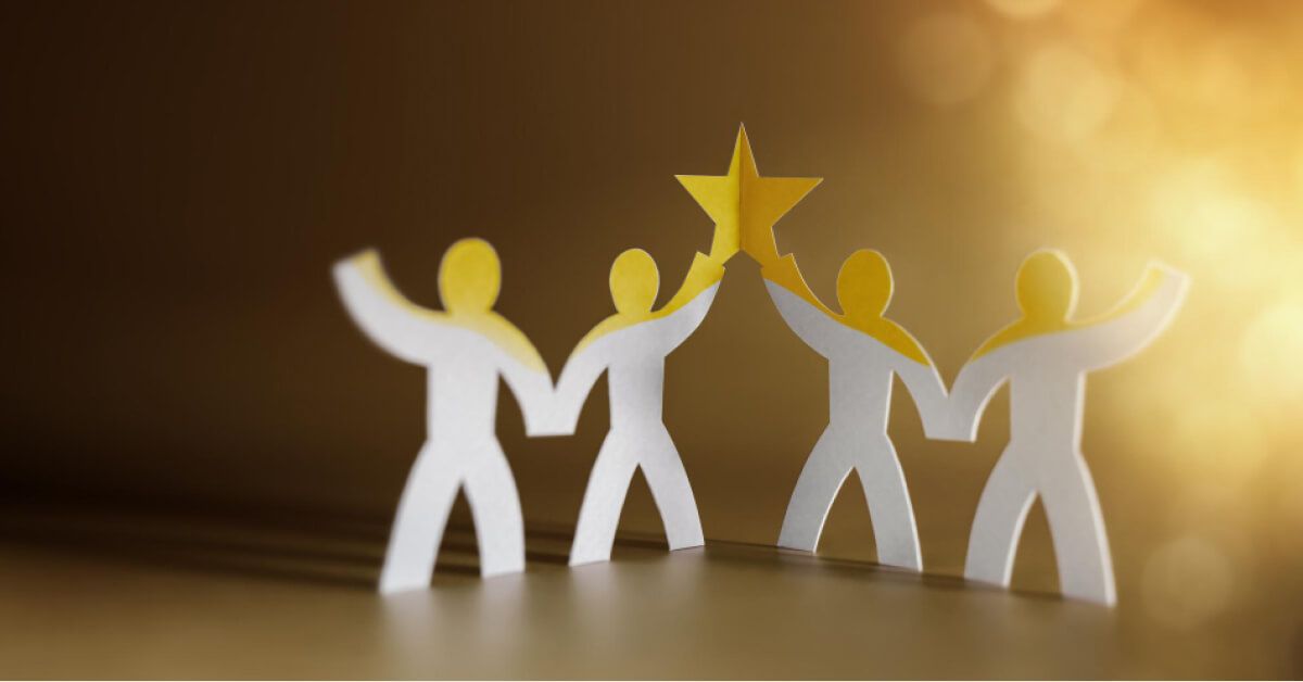 Employee paper cutout and a star