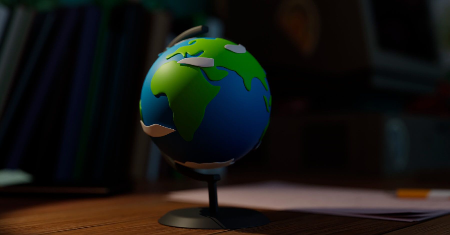 Revolving globe on top of a table