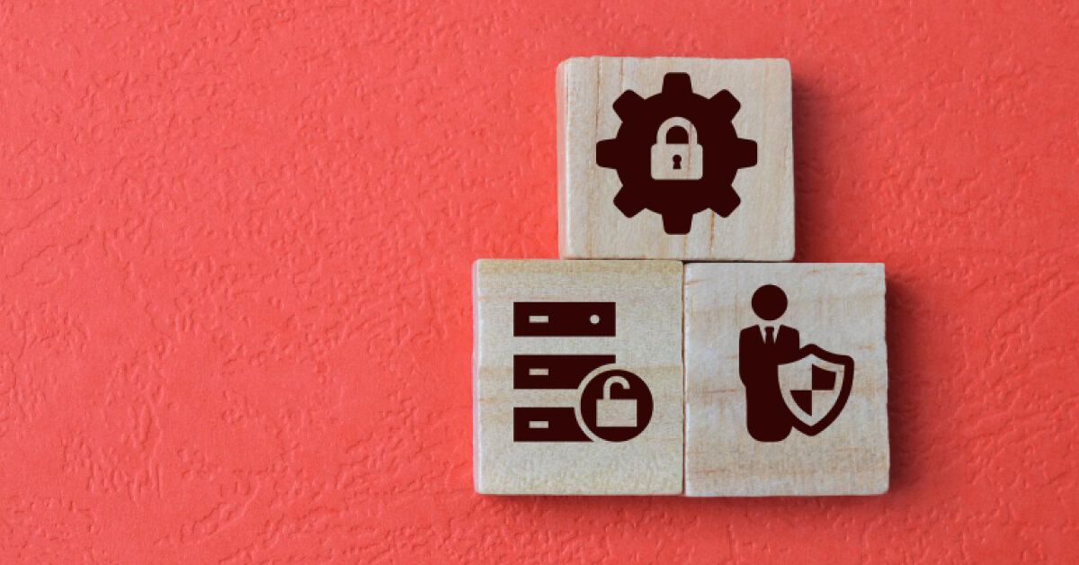 Stack of wooden blocks with icons on them