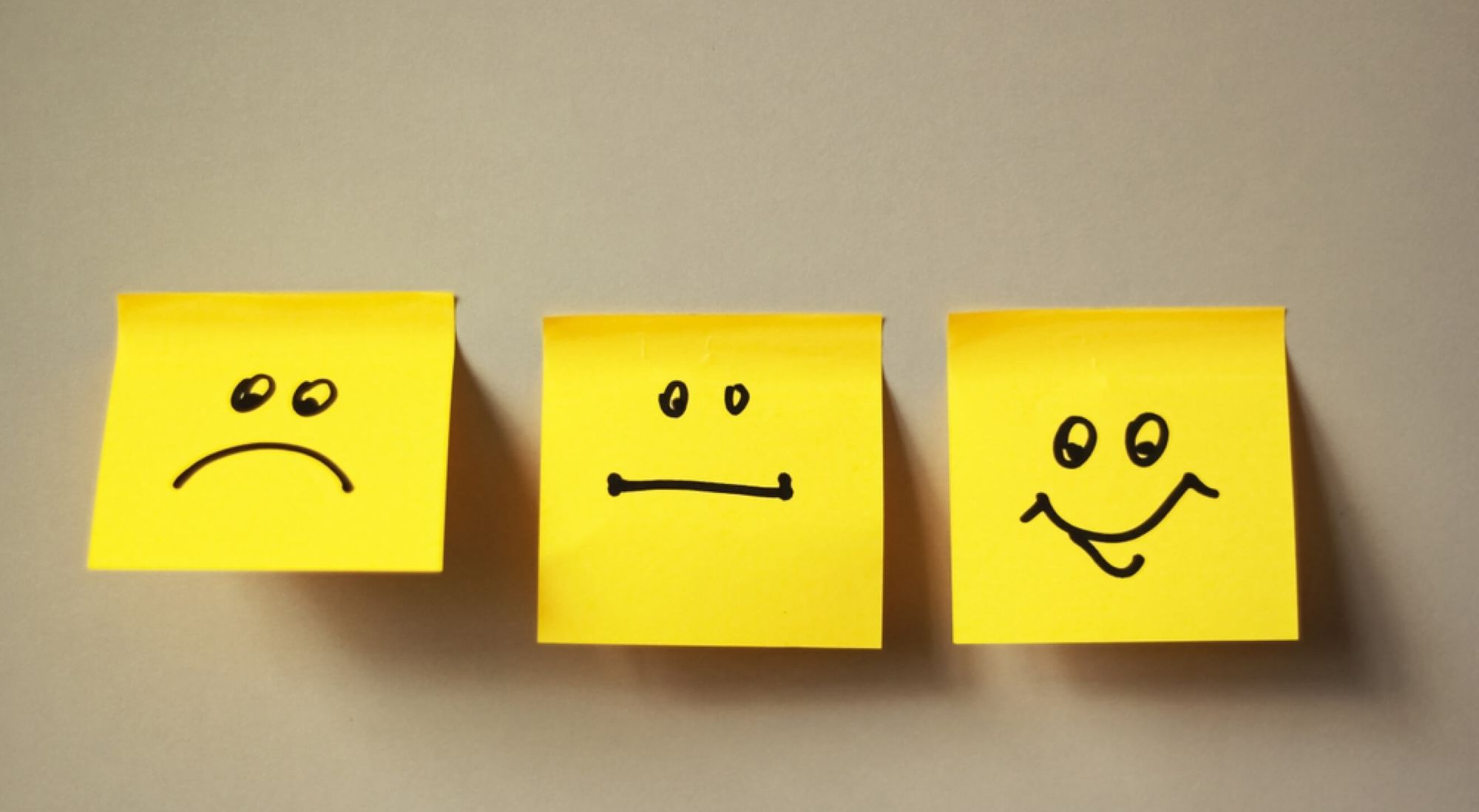 Sticky notes with faces