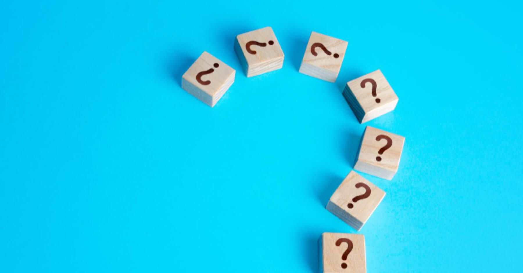 Blocks of question mark making a question mark