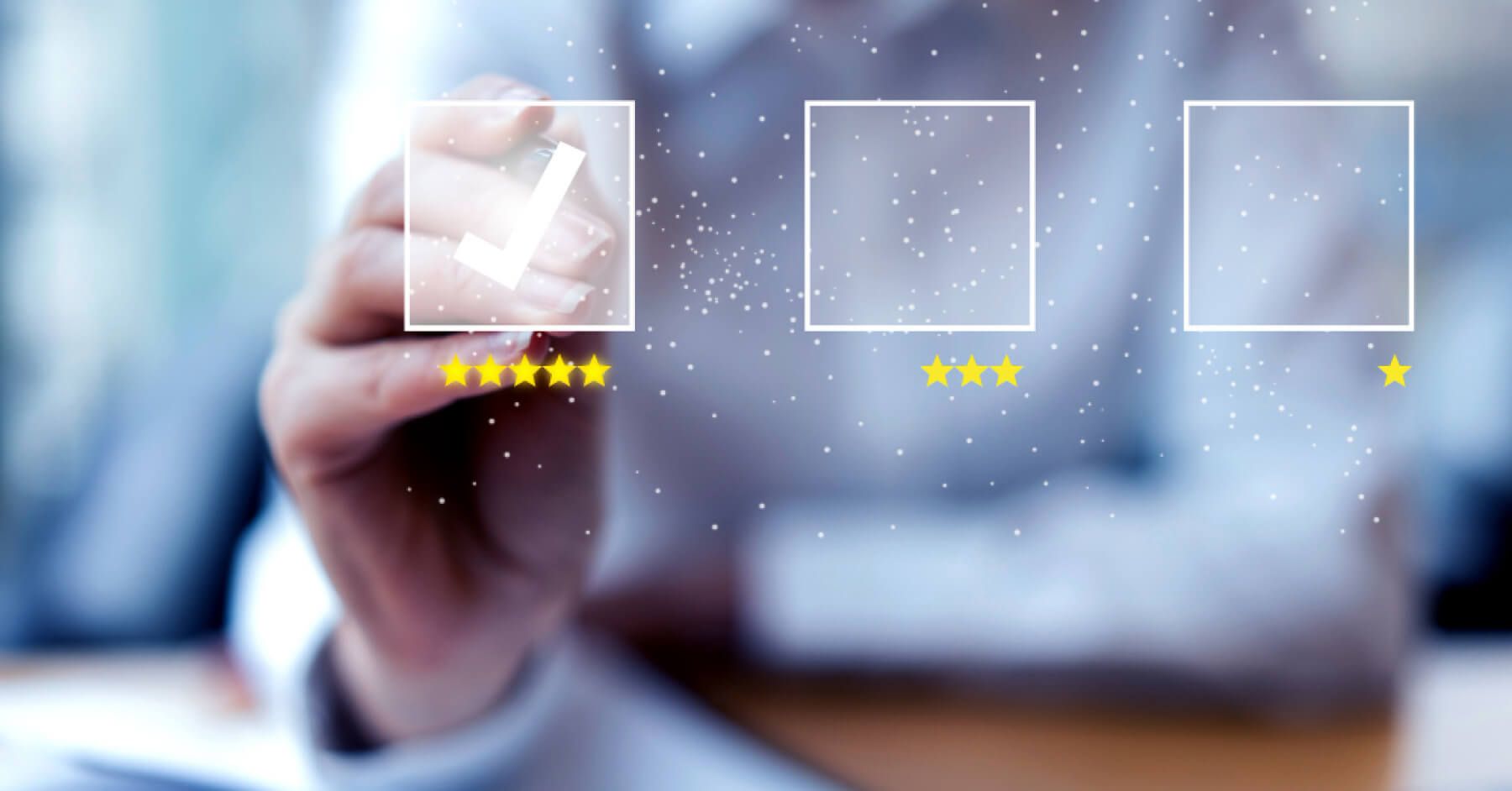 Employee ticking star checklist