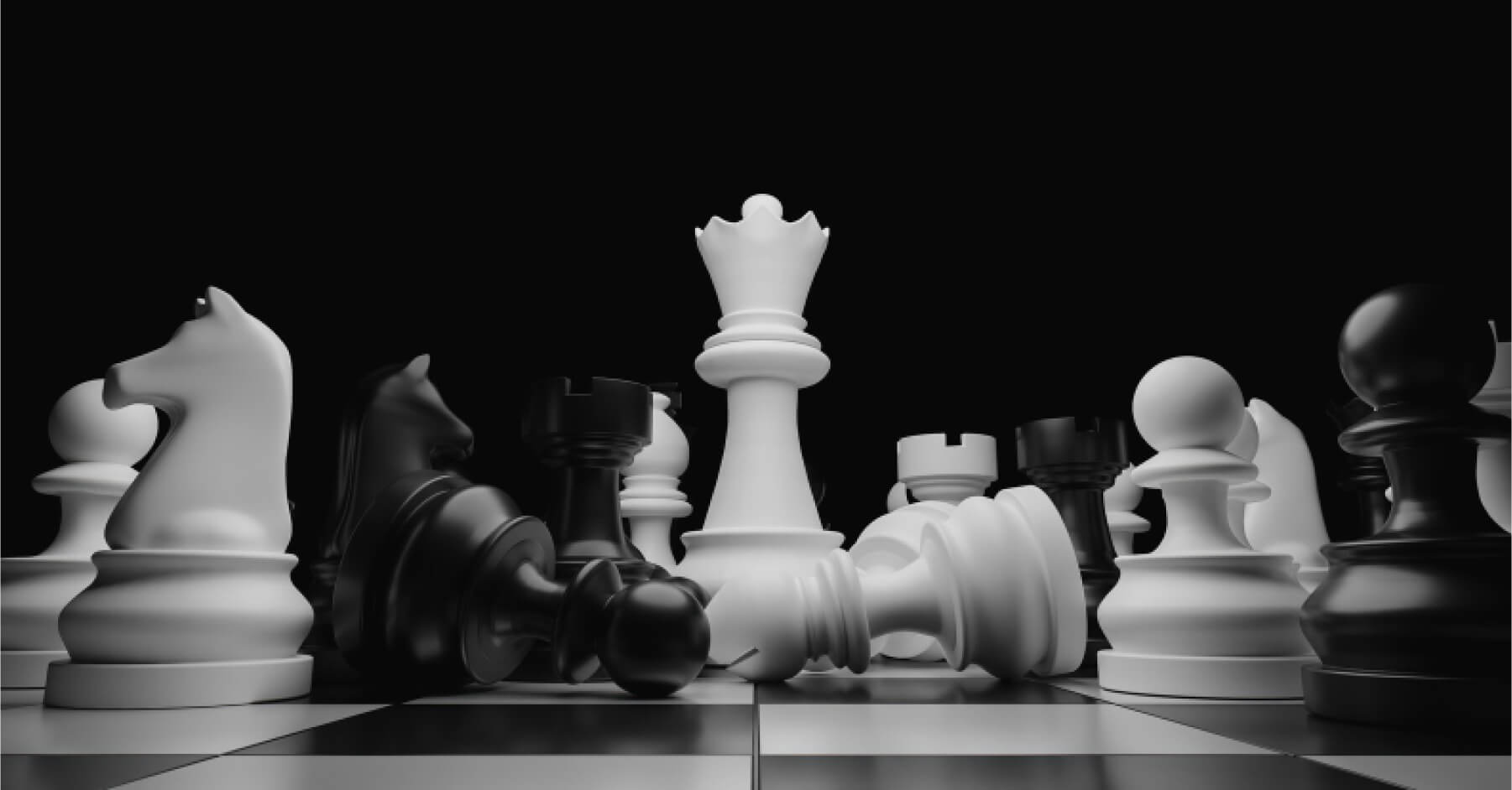 White and black chess pieces