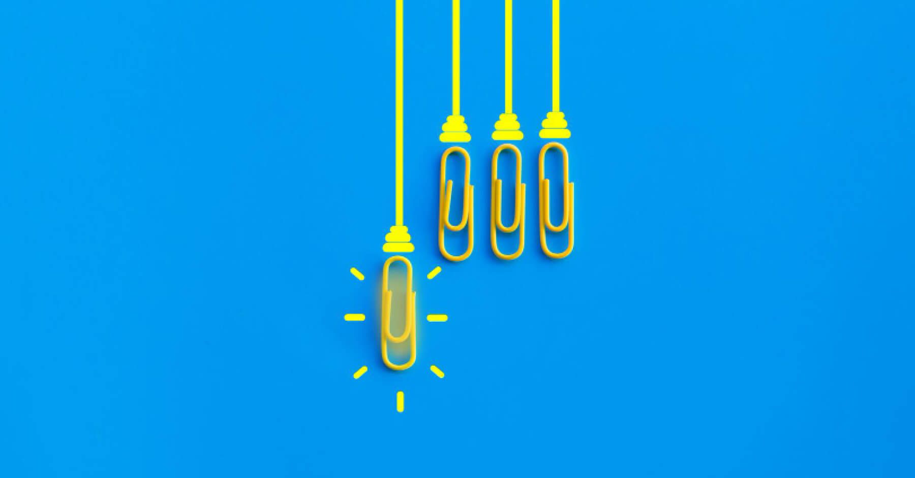 Yellow pins represented like lightbulbs