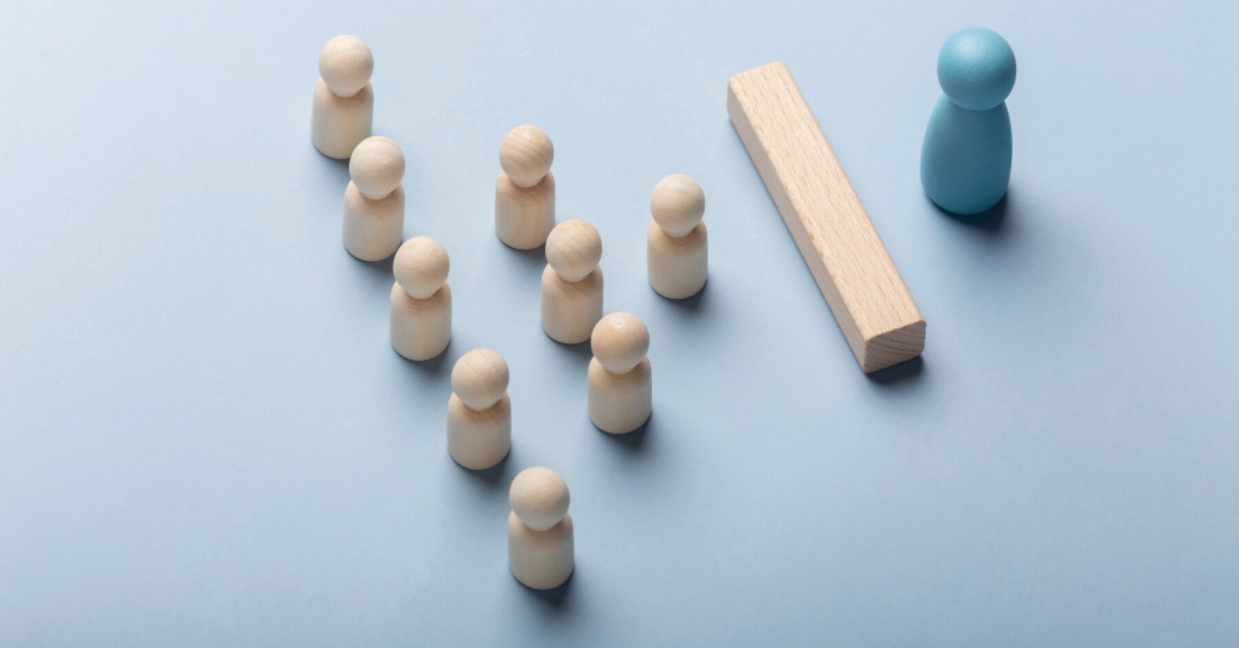 Wooden blocks of people