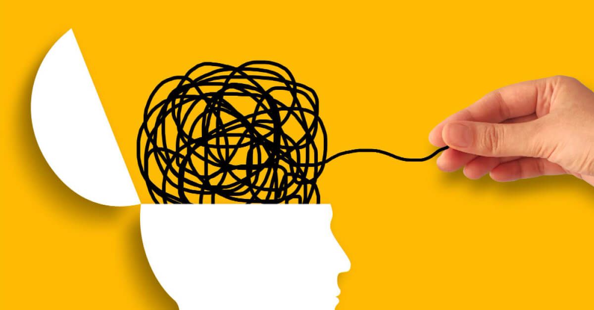 Wire brain from a head being picked