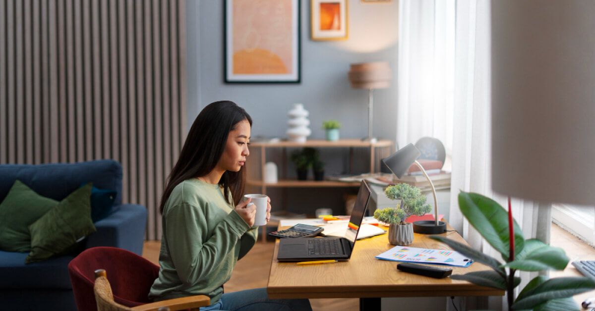 Remote employee working from home
