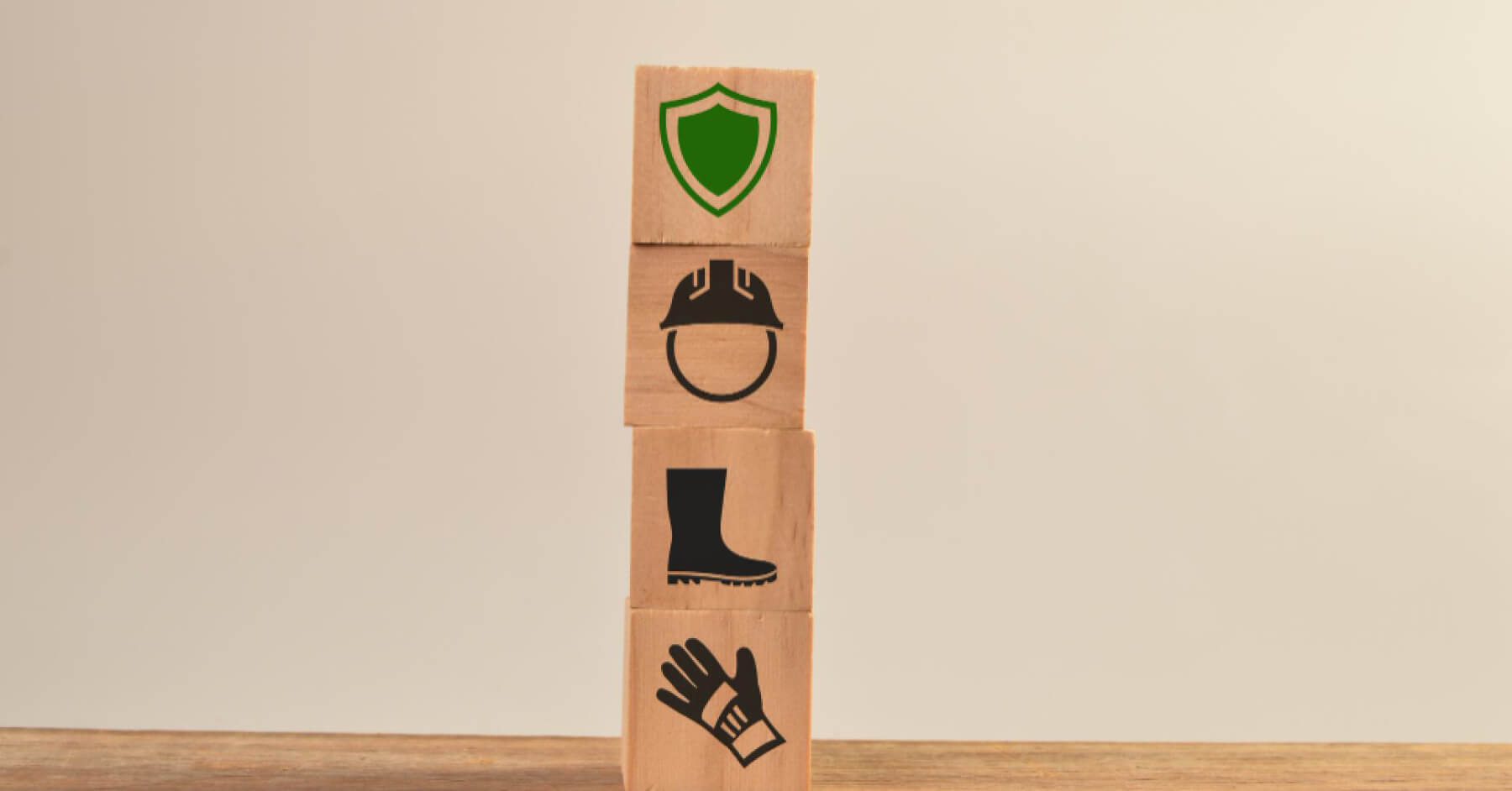 Wooden blocks of safety measures for blue collar workers