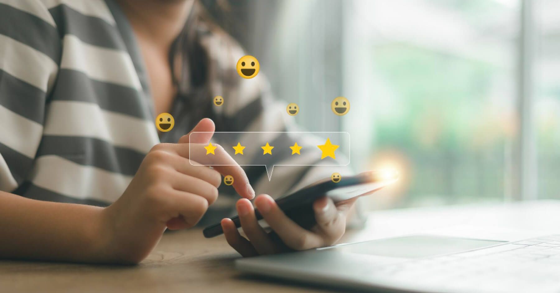 Employee rating stars and emojis