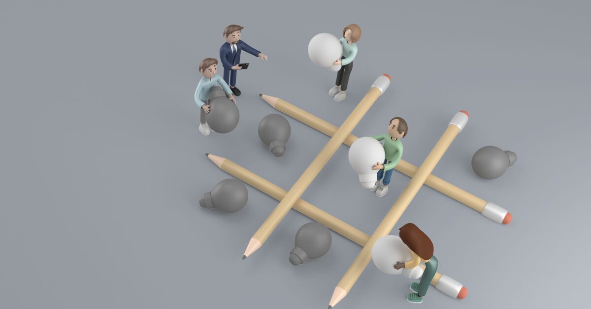 Employees collaborating together