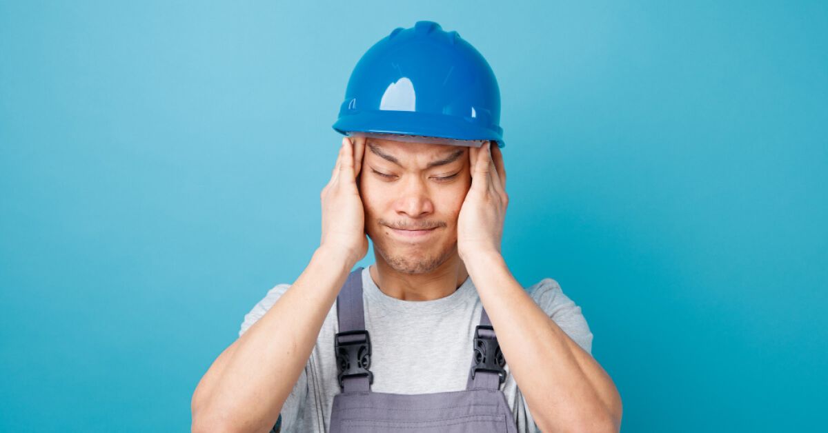 Blue collar worker stressed