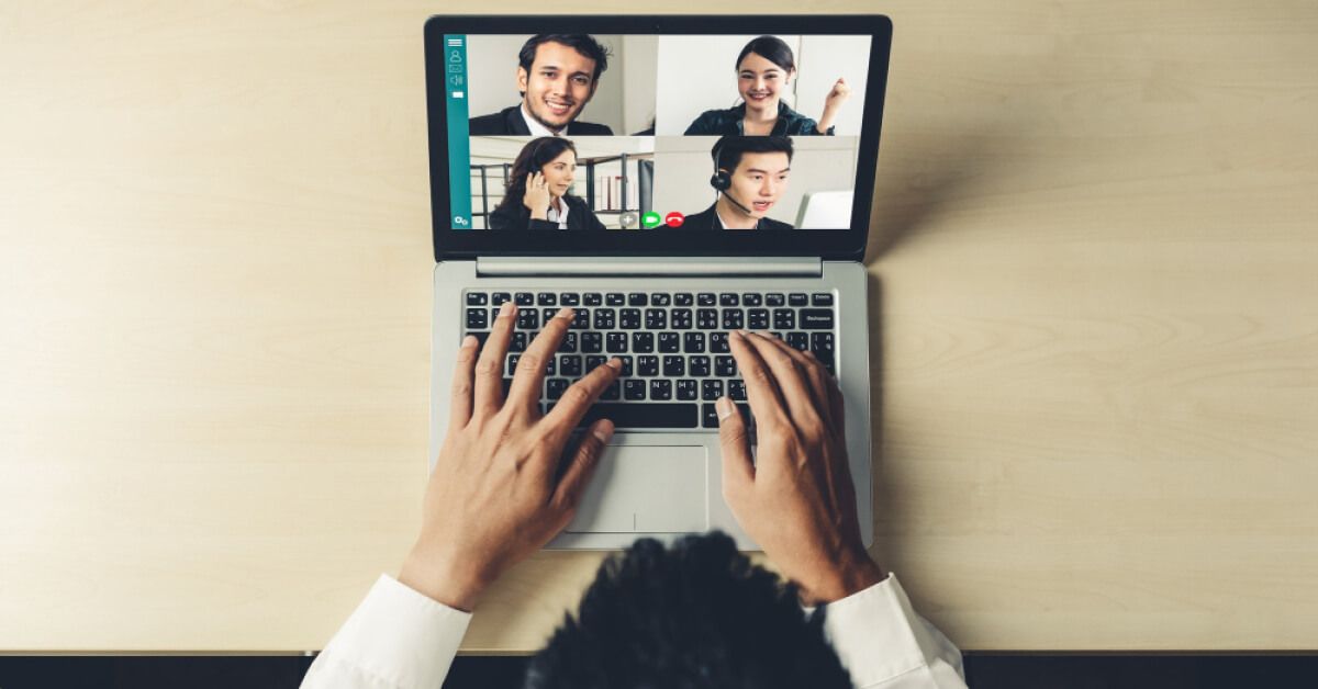 Remote employees connecting over a meet