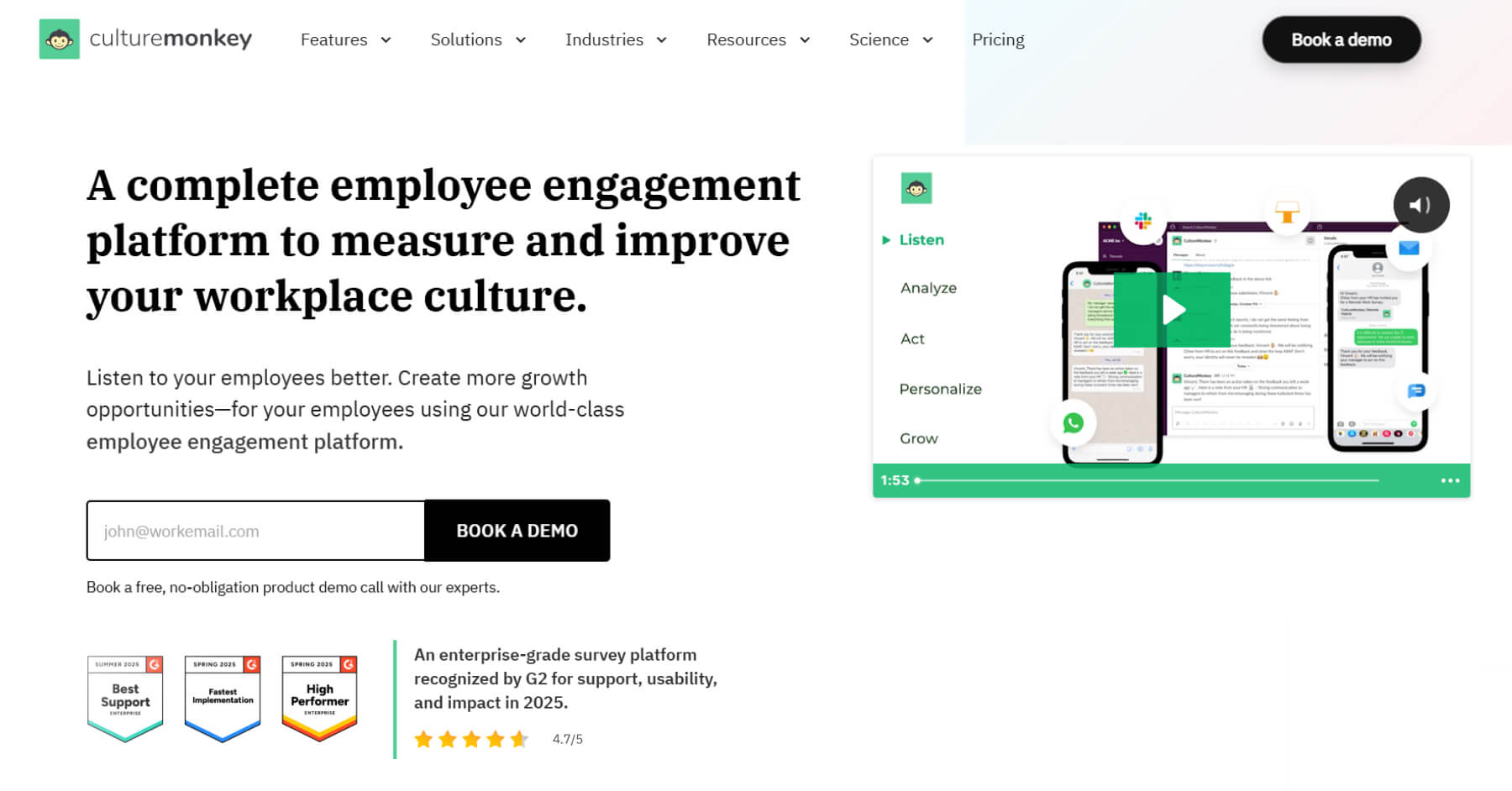CultureMonkey, an employee experience platform