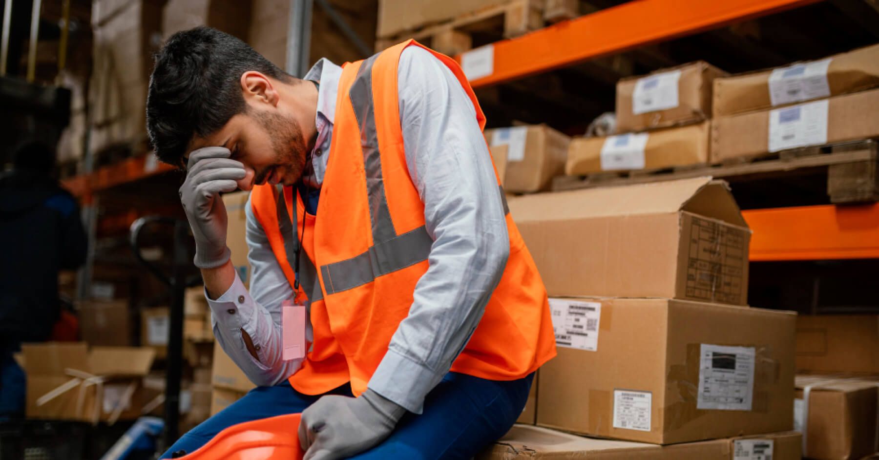Burnt out logistics employee