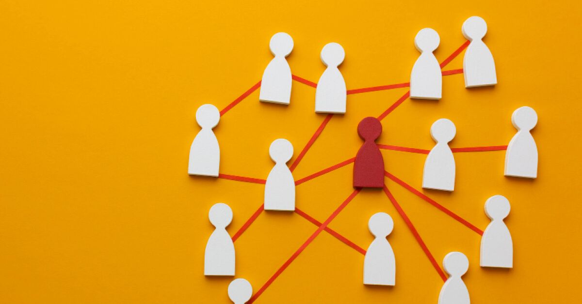 Connection of people through wooden blocks