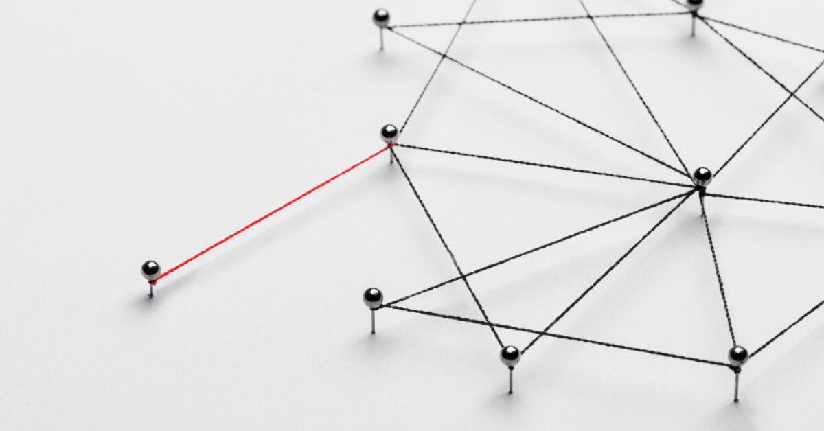 Pins being connected by thread