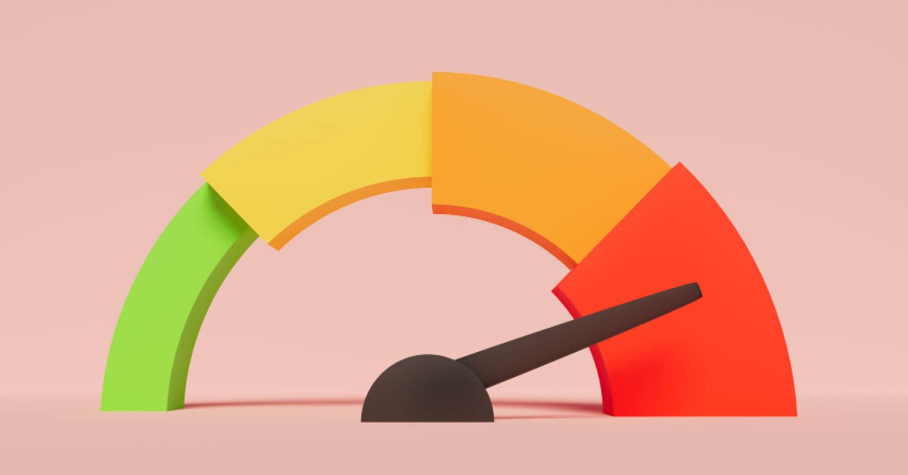 Score meter showing red