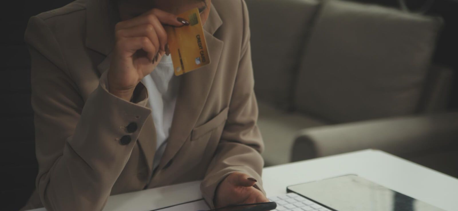 Woman stressing over finance