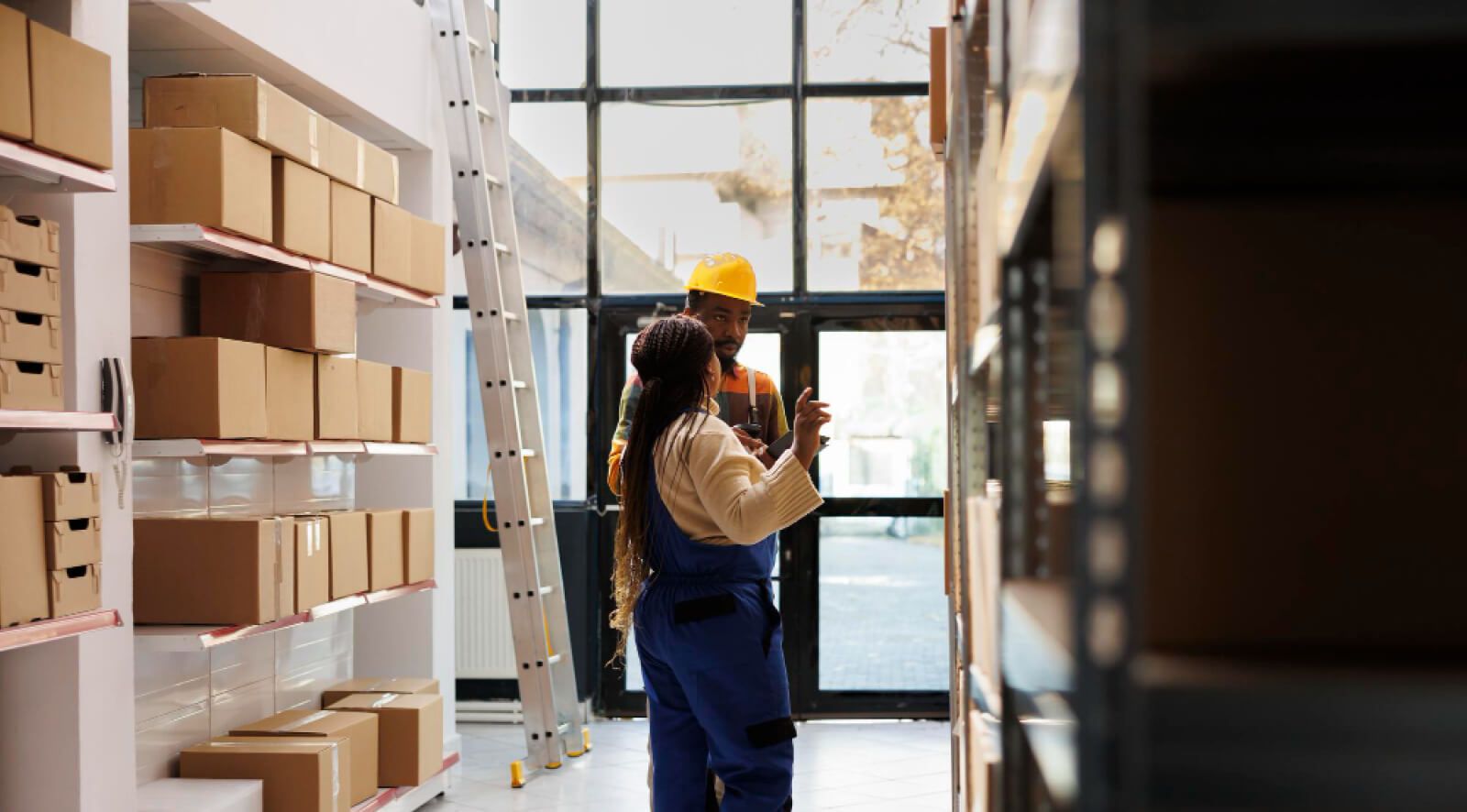 workers discussing about work