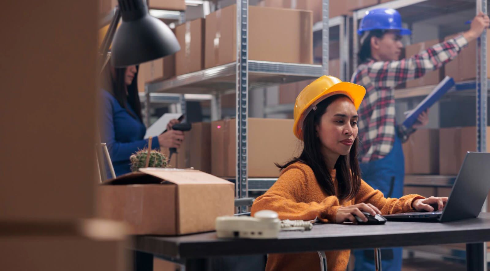 worker doing her job