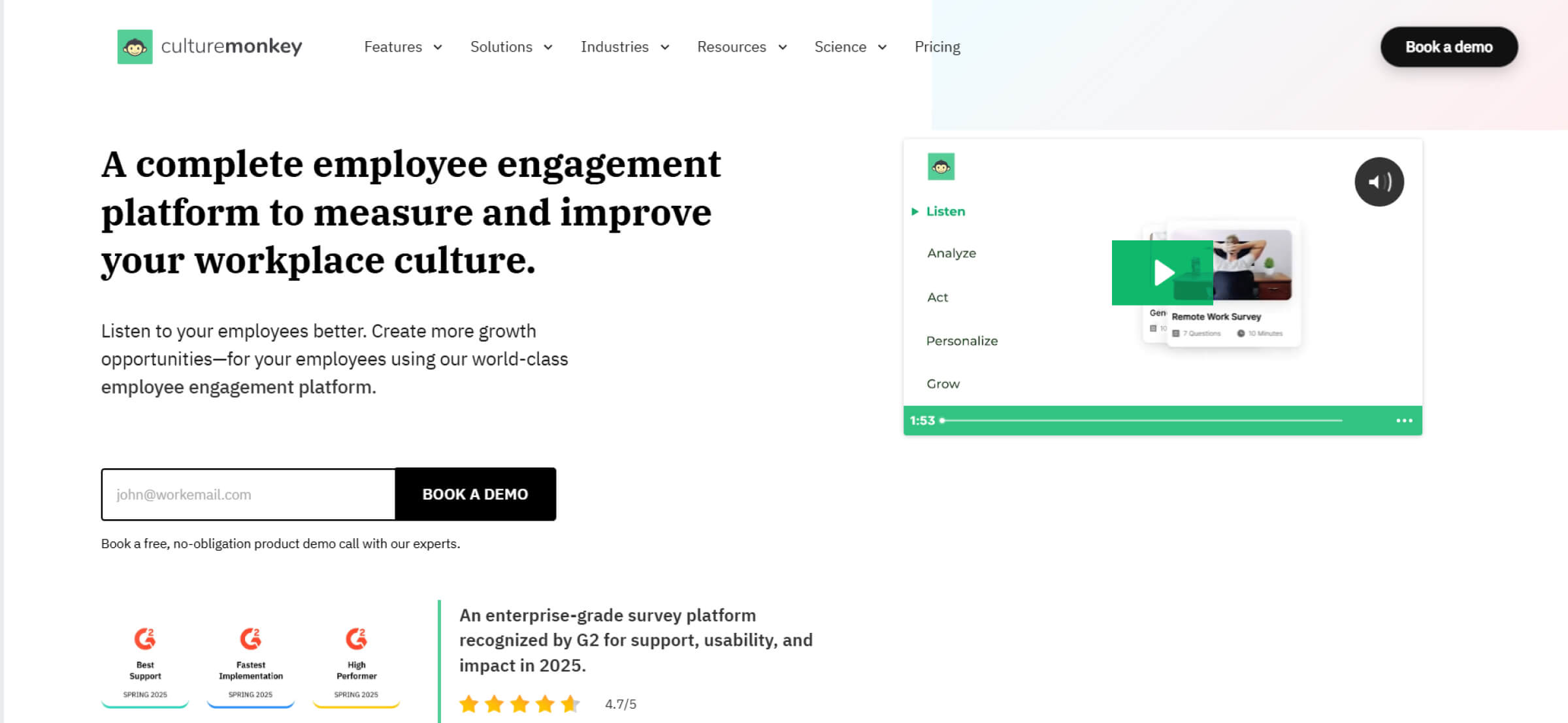 CultureMonkey's Employee Engagement Platform