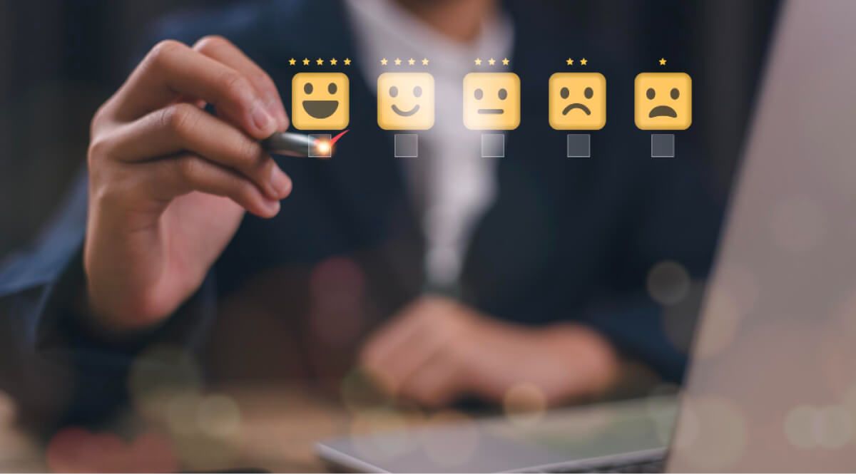 Man ticking emotions on screen