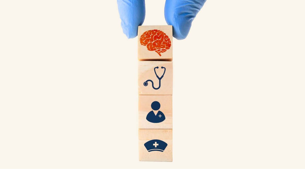 Wooden blocks of healthcare feedback programs