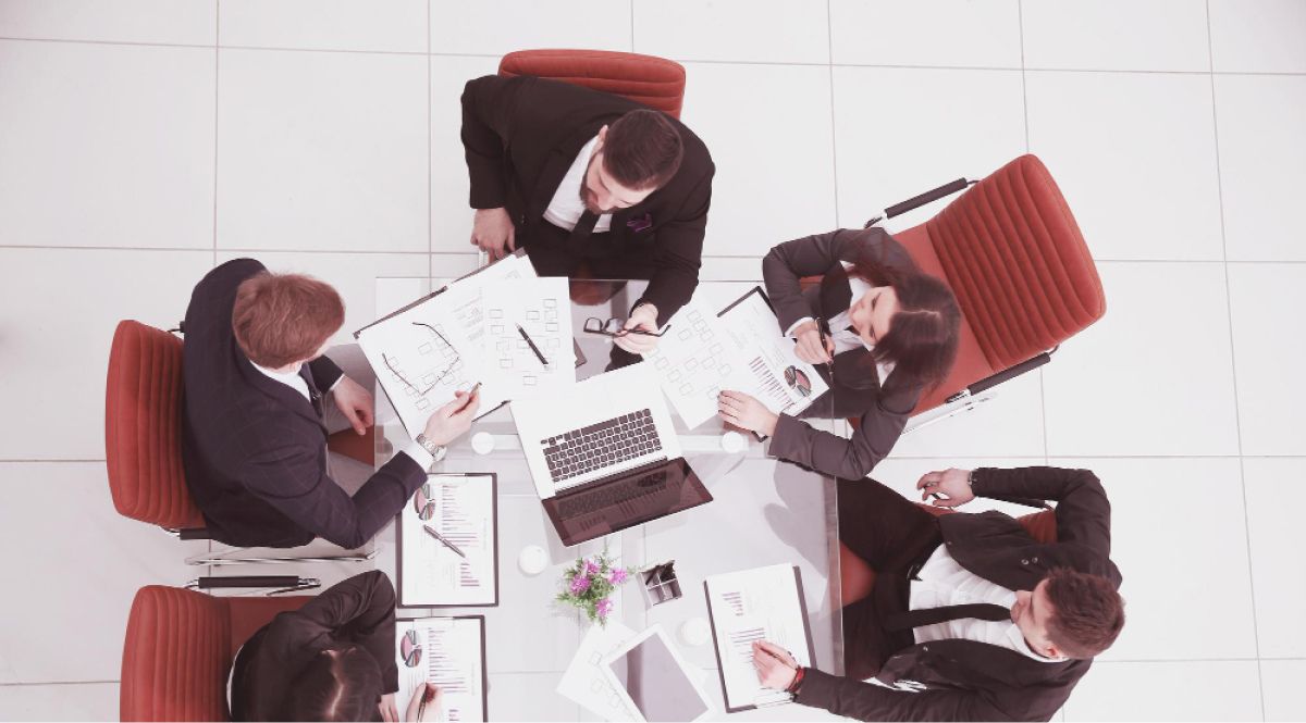 Consultants discussing together