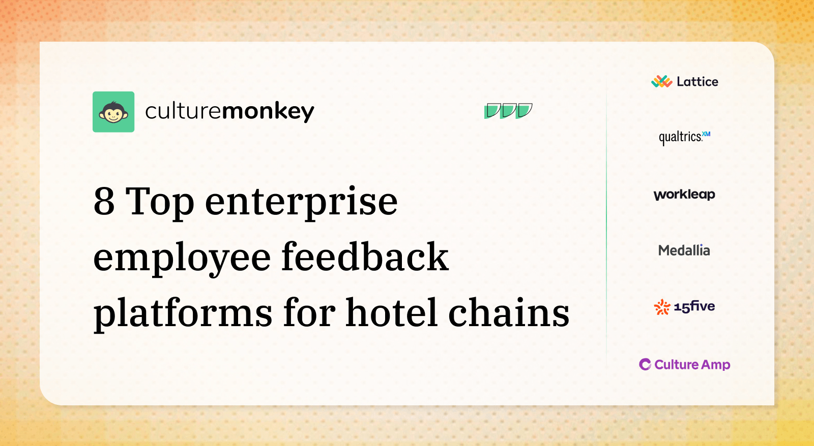 8 Top enterprise employee feedback platforms for hotel chains