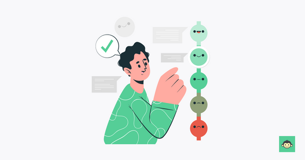 Employee is filling out a survey with emojis