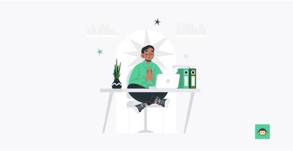Employee meditating in the workplace