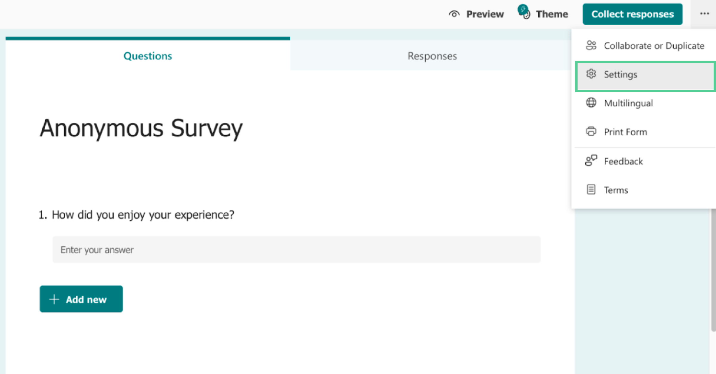 How to collect anonymous employee feedback with Microsoft Forms?