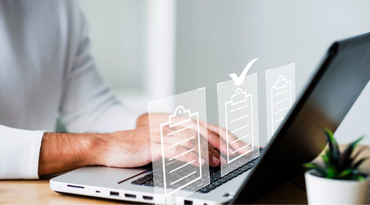 Man taking on screen