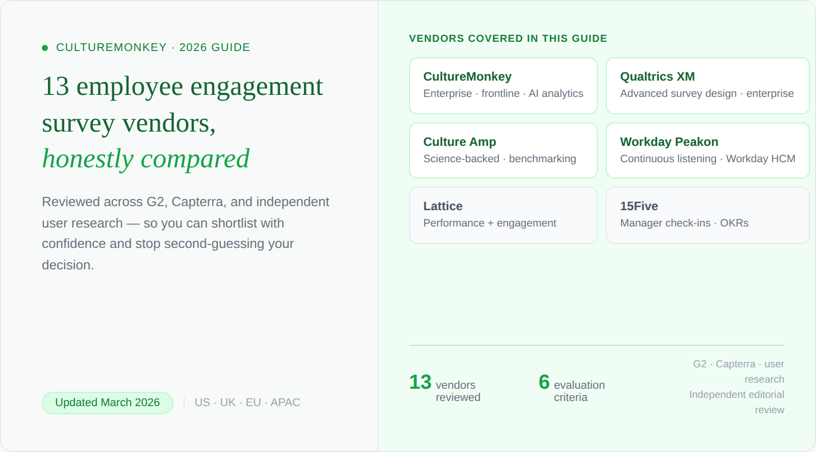 13 Best employee engagement survey vendors and providers (2026)